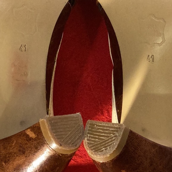 Giraudon New York Two-Tone Leather Peep-Toe Heels; Vintage Inspired EU 41 US 10 - Picture 7 of 7